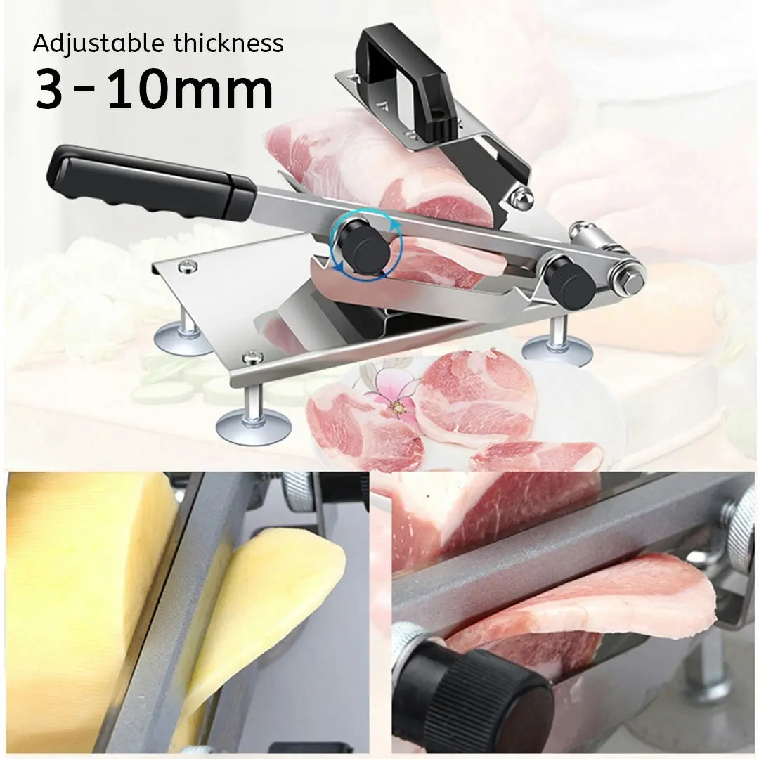 Soga Manual Frozen Meat Slicer Handle Meat Cutting Machine 18/10 Commercial Grade Stainless Steel