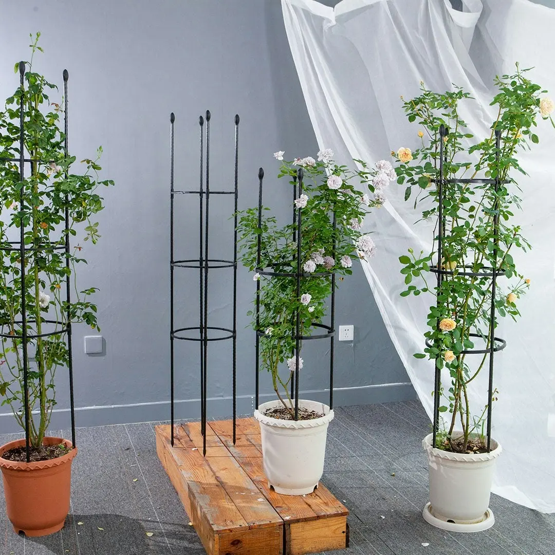 Soga 103cm 4-Bar Plant Frame Stand Trellis Vegetable Flower Herbs Outdoor Vine Support Garden Rack with Rings