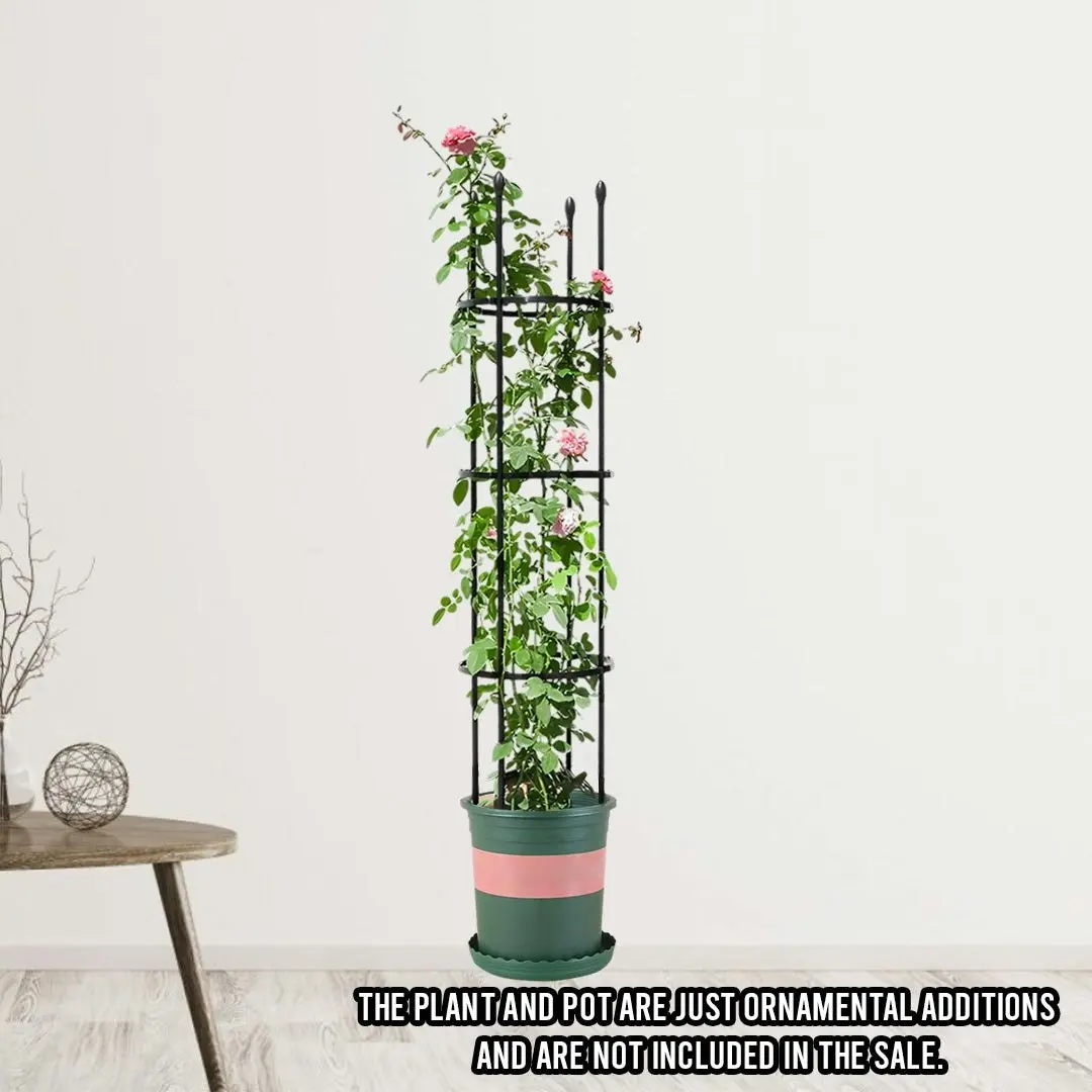 Soga 133cm 4-Bar Plant Frame Stand Trellis Vegetable Flower Herbs Outdoor Vine Support Garden Rack with Rings