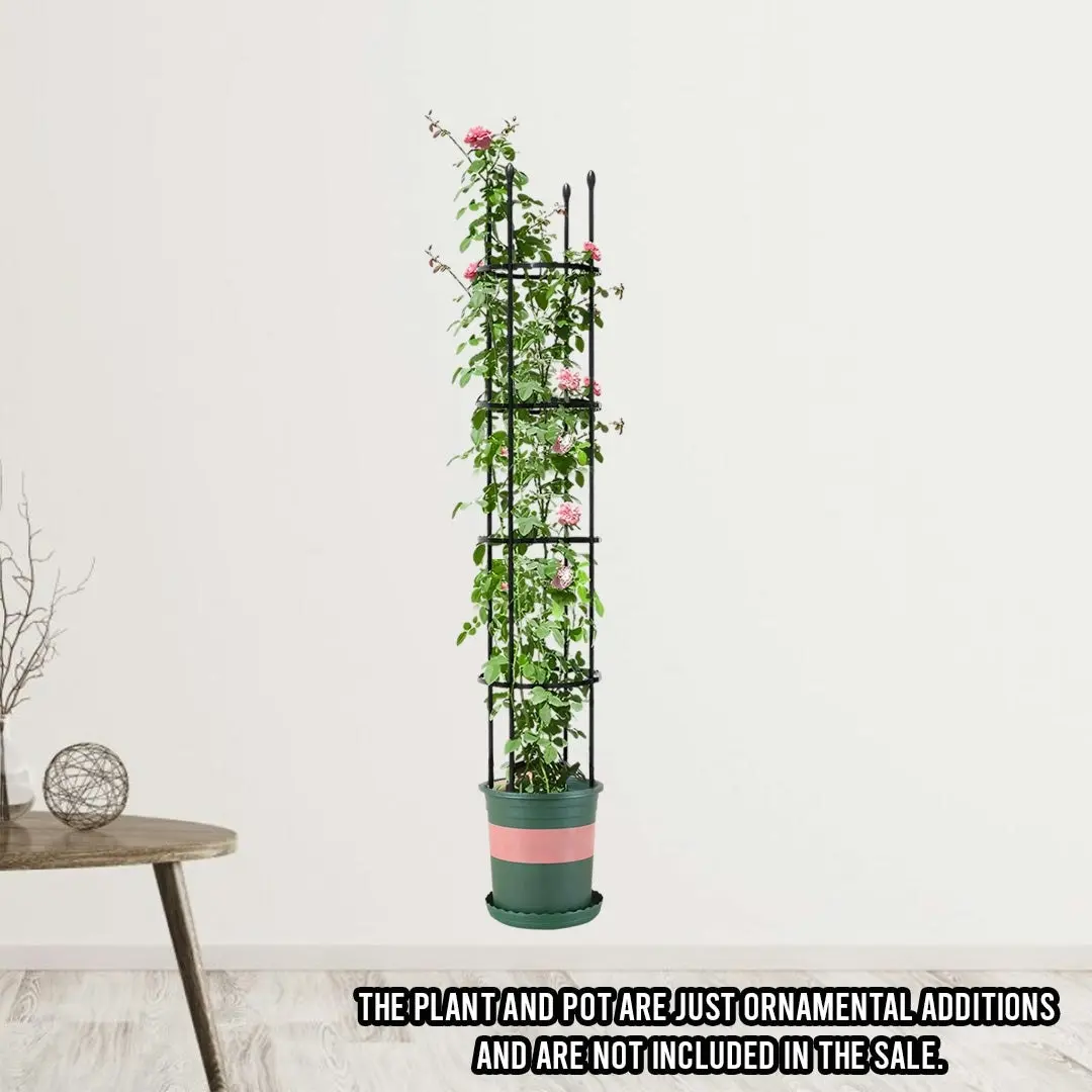 Soga 163cm 4-Bar Plant Frame Stand Trellis Vegetable Flower Herbs Outdoor Vine Support Garden Rack with Rings