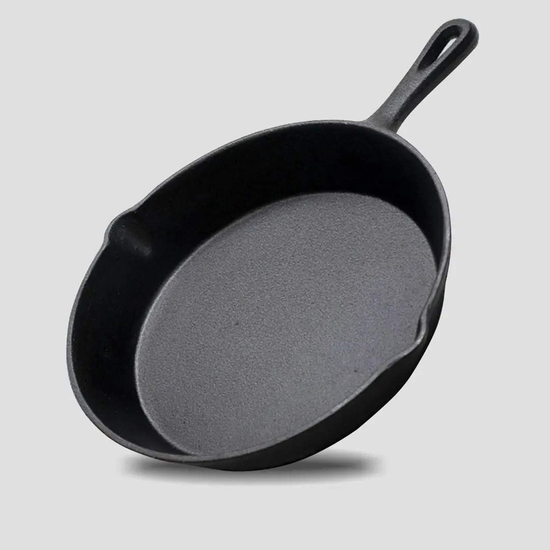 Soga 26cm Round Cast Iron Frying Pan Skillet Steak Sizzle Platter with Handle