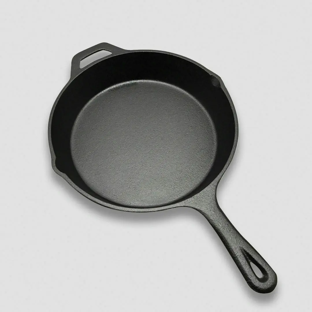 Soga 30cm Round Cast Iron Frying Pan Skillet Steak Sizzle Platter with Helper Handle