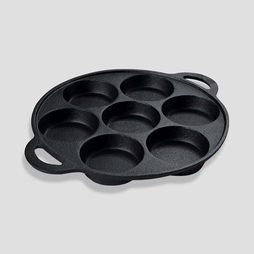 Soga 31.5cm Cast Iron Takoyaki Fry Pan Octopus Balls Maker 7 Hole Cavities Grill Mold