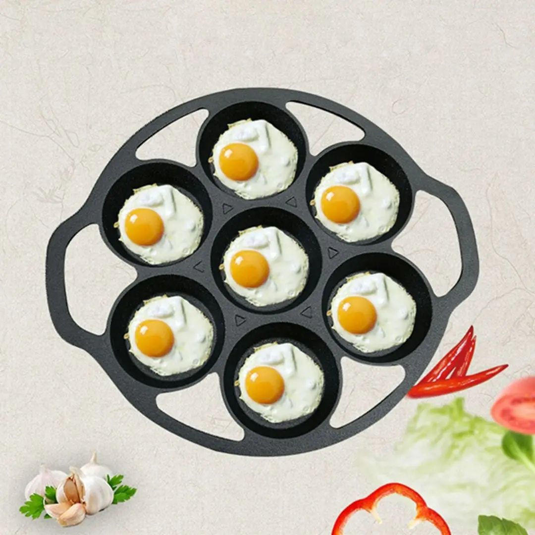 Soga 32cm Cast Iron Takoyaki Fry Pan Octopus Balls Maker 7 Hole Cavities Grill Mold