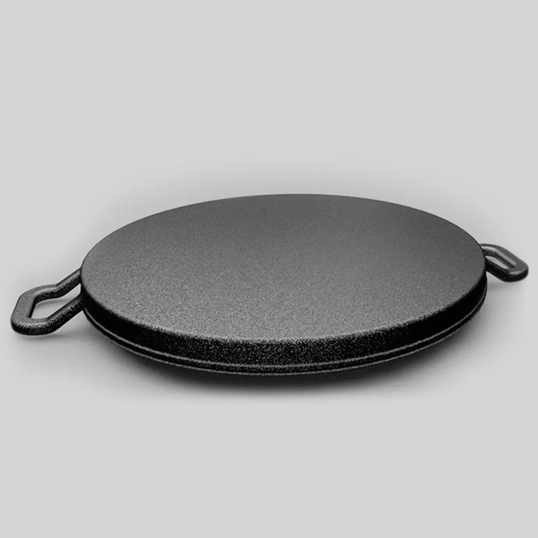 Soga 28cm Ribbed Cast Iron Frying Pan Skillet Coating Steak Sizzle Platter