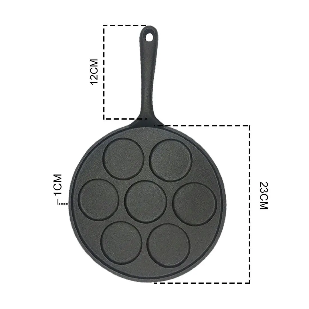 Soga 23cm Cast Iron Takoyaki Fry Pan Octopus Balls Maker 7 Hole Cavities Grill Mold