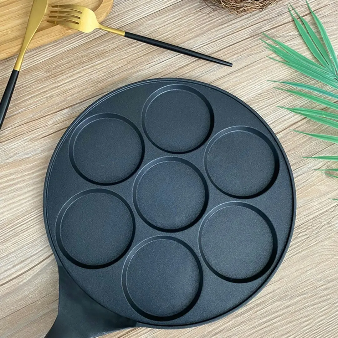 Soga 23cm Cast Iron Takoyaki Fry Pan Octopus Balls Maker 7 Hole Cavities Grill Mold