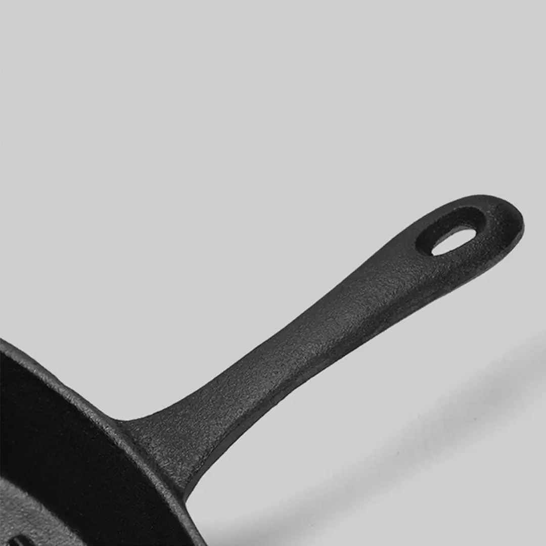 Soga 26cm Square Ribbed Cast Iron Frying Pan SkilletSteak Sizzle Platter with Handle