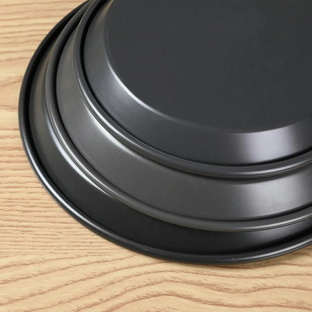 Soga 7-inch Round Black Steel Non-stick Pizza Tray Oven Baking Plate Pan