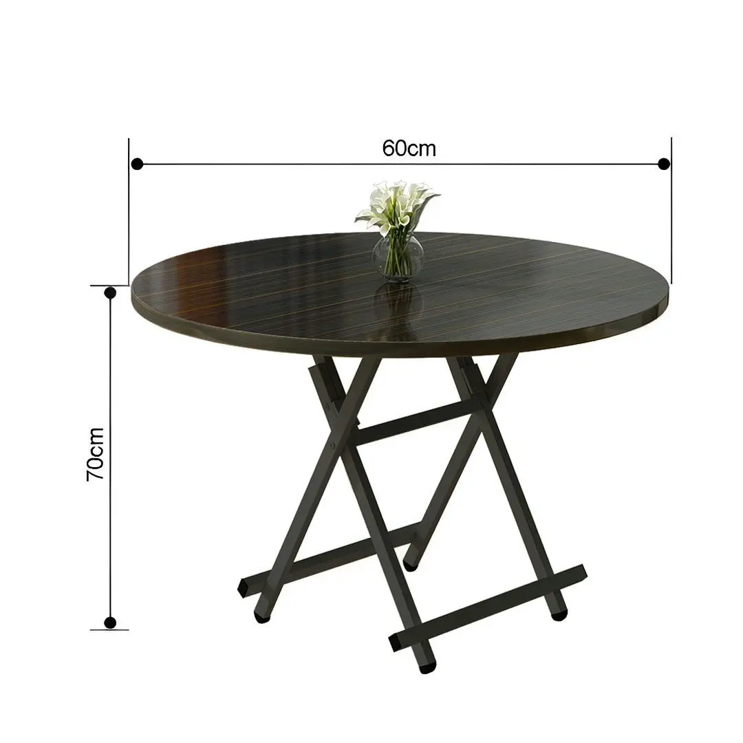 Soga Black Dining Table Portable Round Surface Space Saving Folding Desk Home Decor