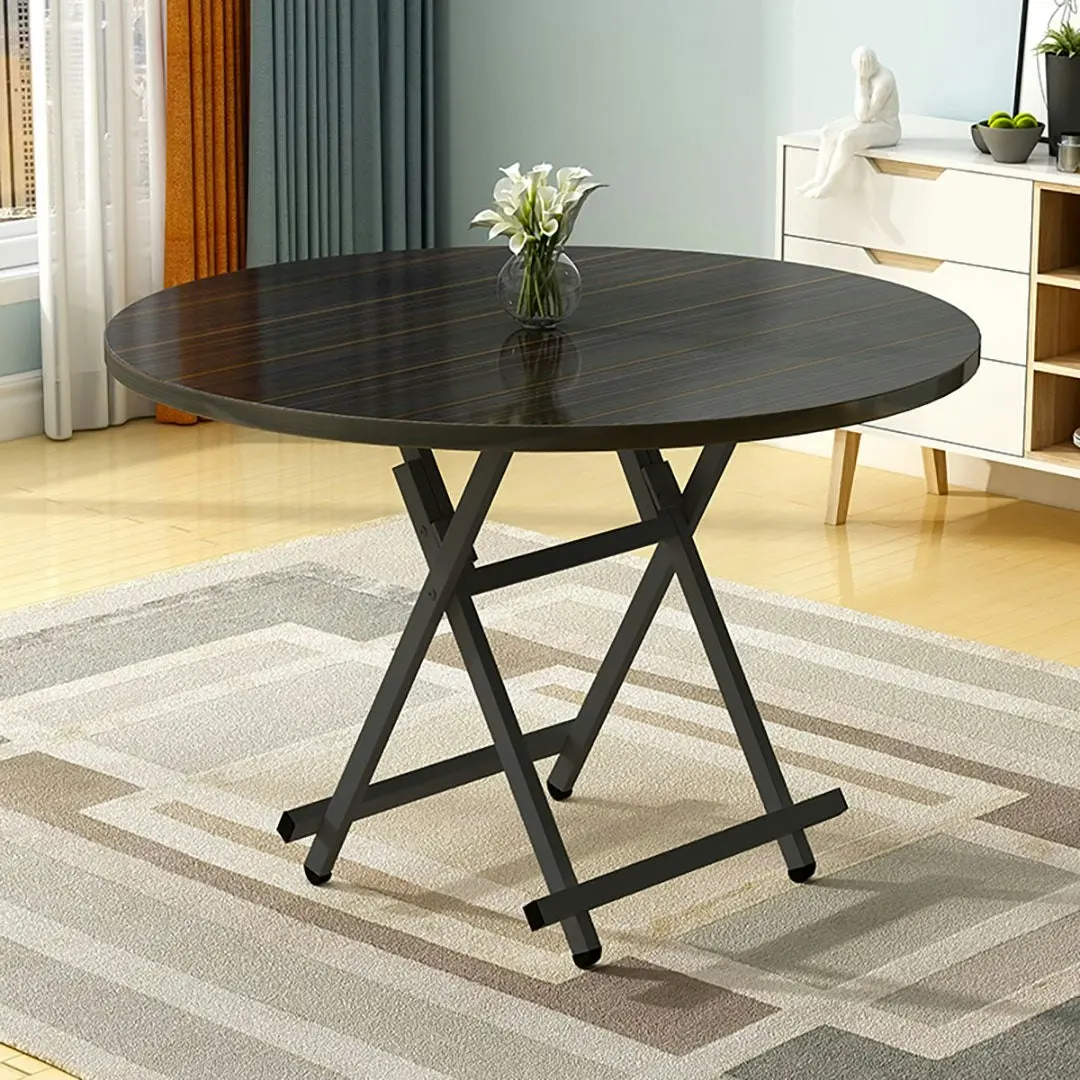 Soga Black Dining Table Portable Round Surface Space Saving Folding Desk Home Decor