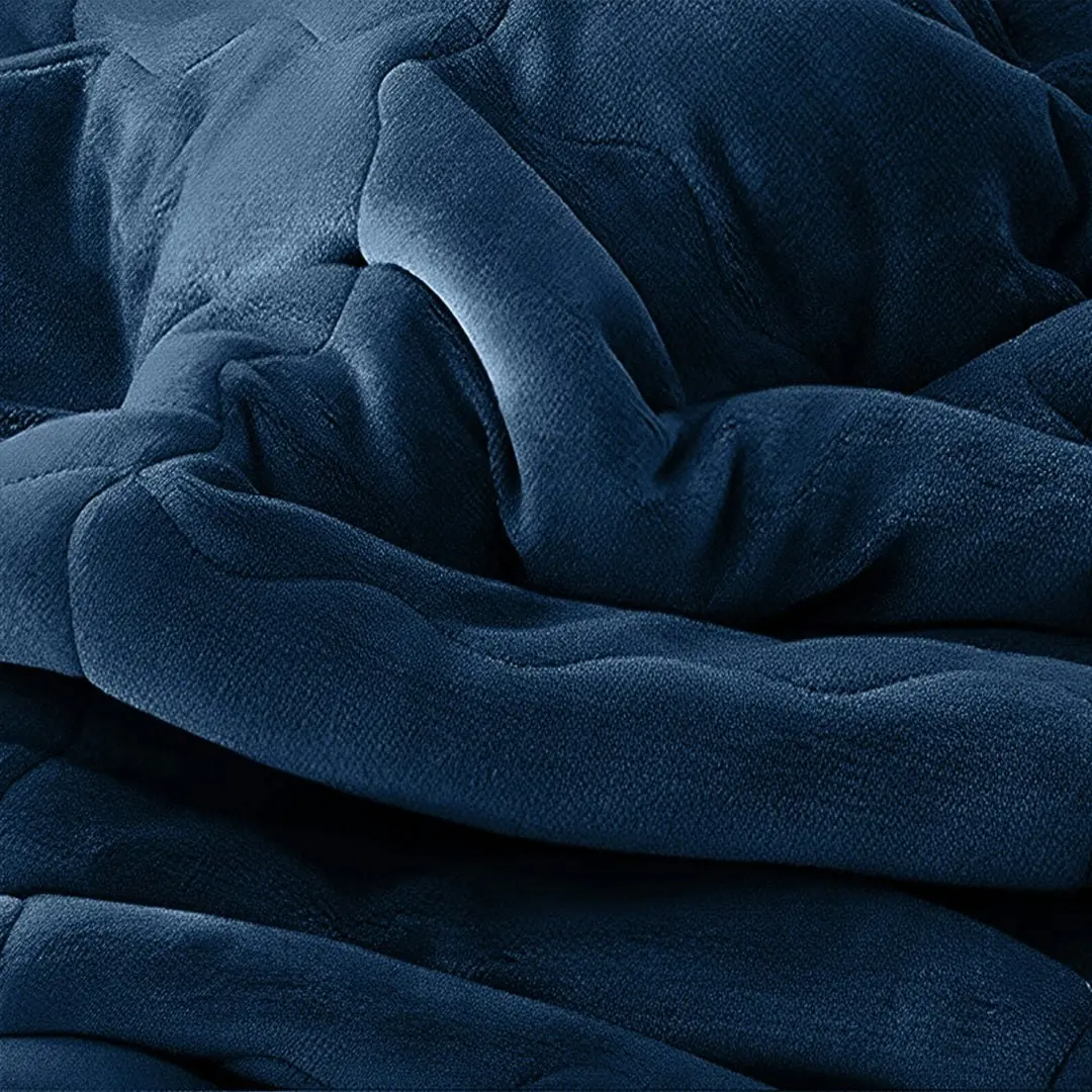 Soga Navy Blue Throw Blanket Warm Cozy Double Sided Thick Flannel Coverlet Fleece Bed Sofa Comforter