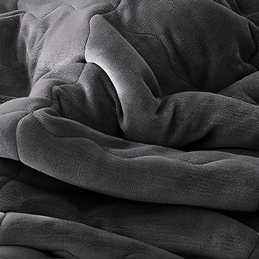 Soga Dark Grey Throw Blanket Warm Cozy Double Sided Thick Flannel Coverlet Fleece Bed Sofa Comforter