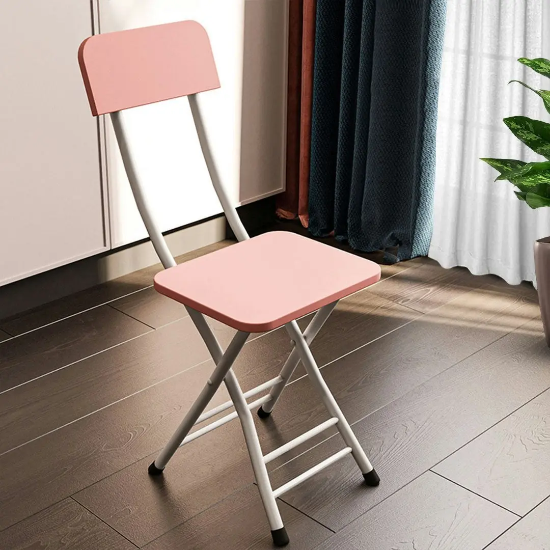 Soga Pink Foldable Chair Space Saving Lightweight Portable Stylish Seat Home Decor Set of 2