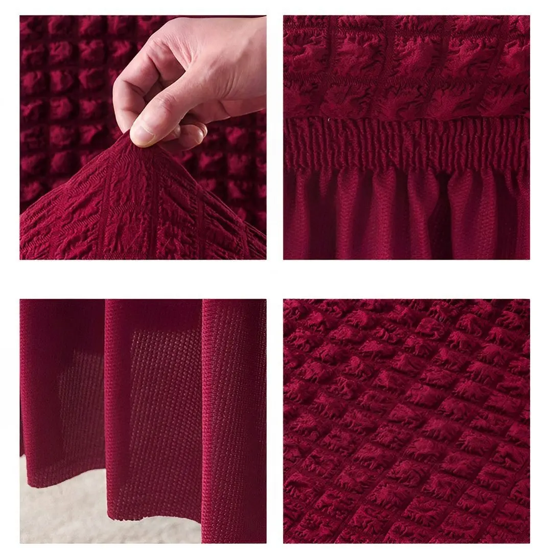 Soga Burgundy Chair Cover Seat Protector with Ruffle Skirt Stretch Slipcover Wedding Party Home Decor