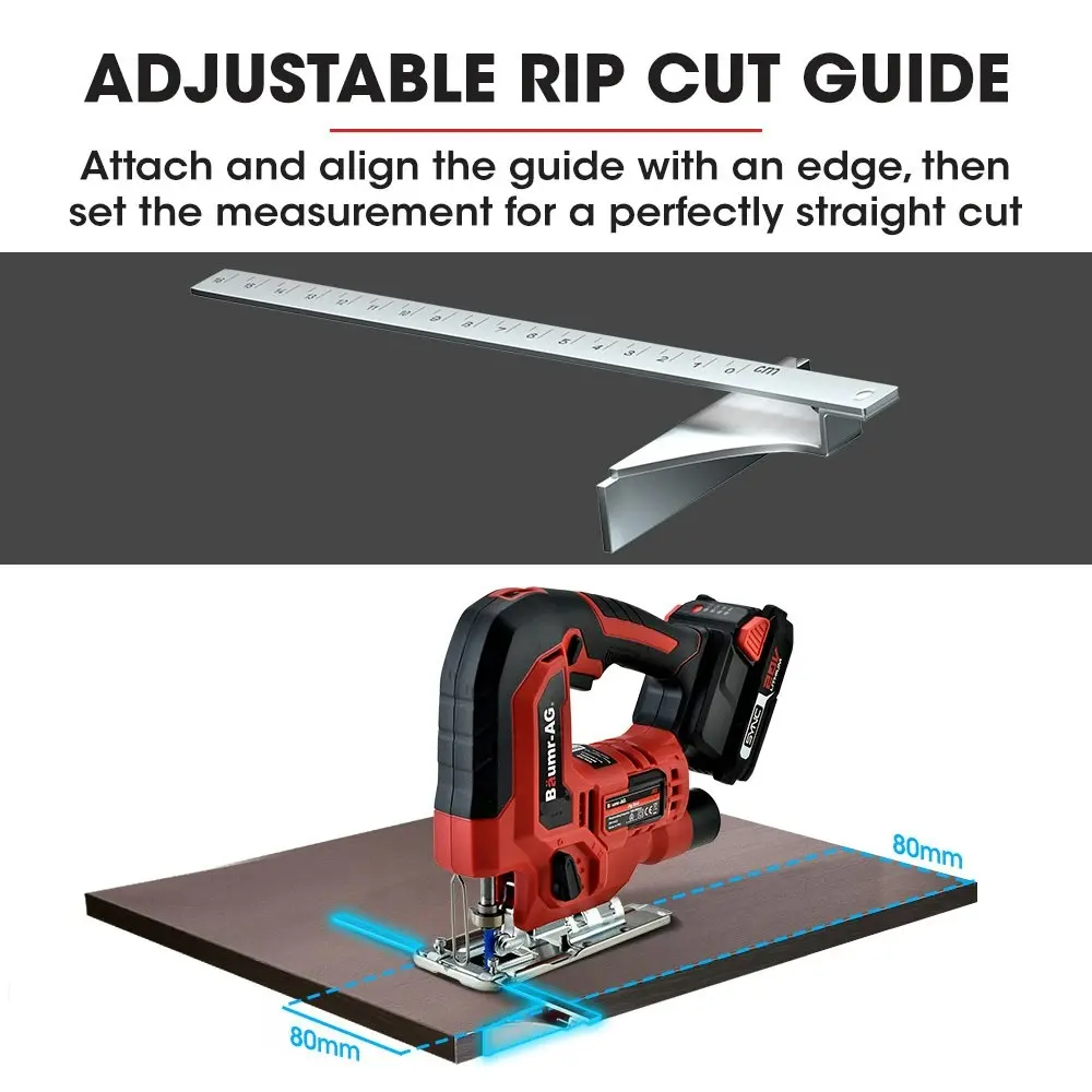 Baumr-AG 20V Cordless Jigsaw Kit with Battery Operated Tool and Fast Charger