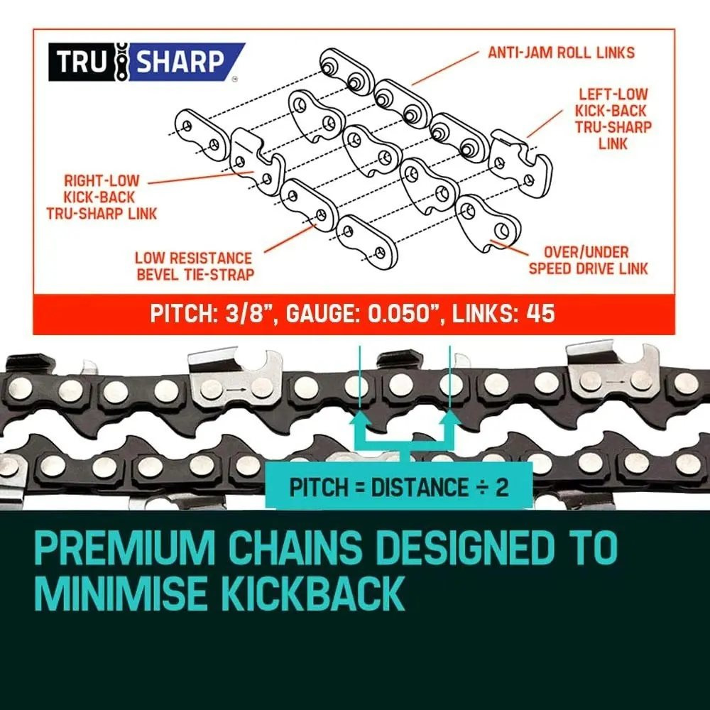 2 x 12 Inch Baumr-AG Chainsaw Chain 12in Bar Spare Part Replacement Suits Pole Saws