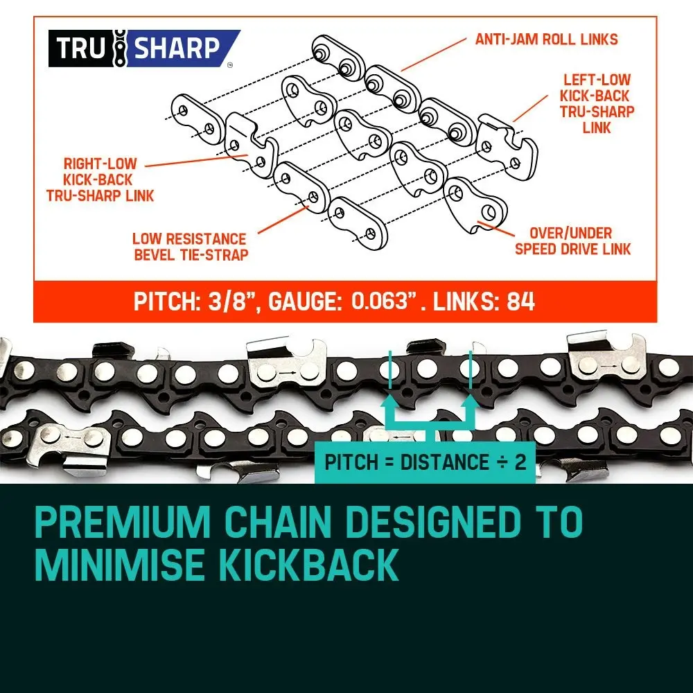 2 X 24 Inch Baumr-AG Chainsaw Chain 24in Bar Replacement Suits 72CC 76CC 82CC Saws