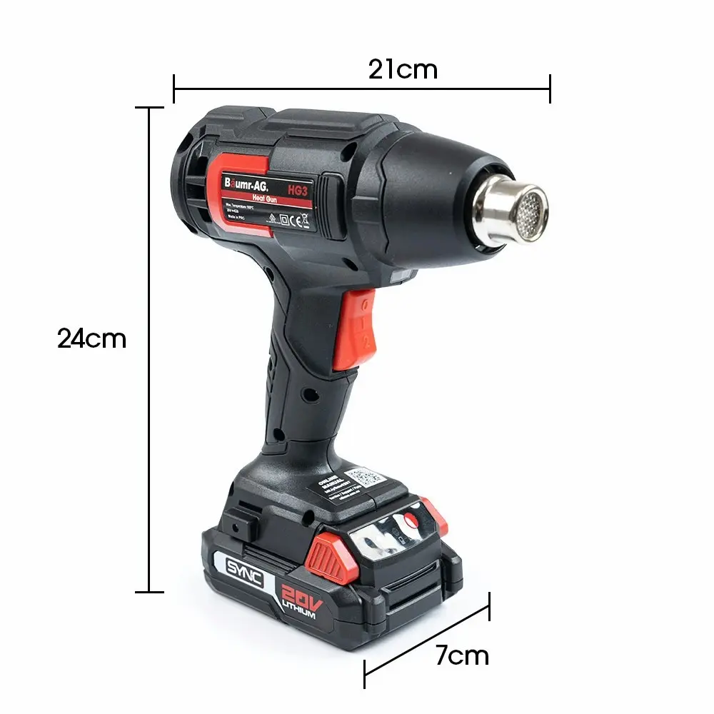 Baumr-AG HG3 20V SYNC Cordless Power Heat Gun, with Battery and Fast Charger Kit