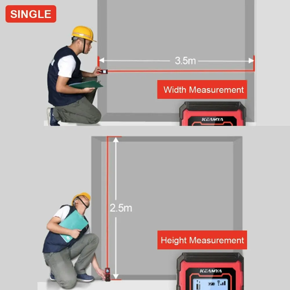 Keamya 40m Laser Distance Measurer Meter Range Finder Area Volume Digital