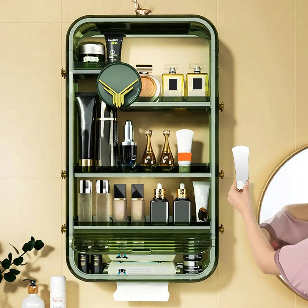 Soga Green Multi Tier Cosmetic Storage Rack Bathroom Vanity Tray Display Stand Organiser