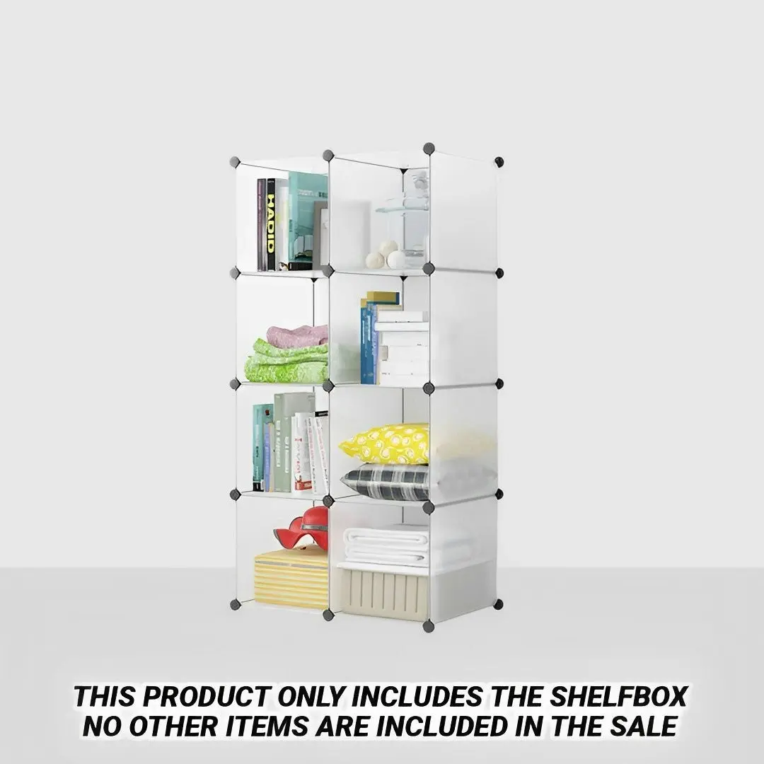 Soga 8-Cube Transparent Shelf Box Portable Cubby DIY Storage Shelves Modular Closet Organiser