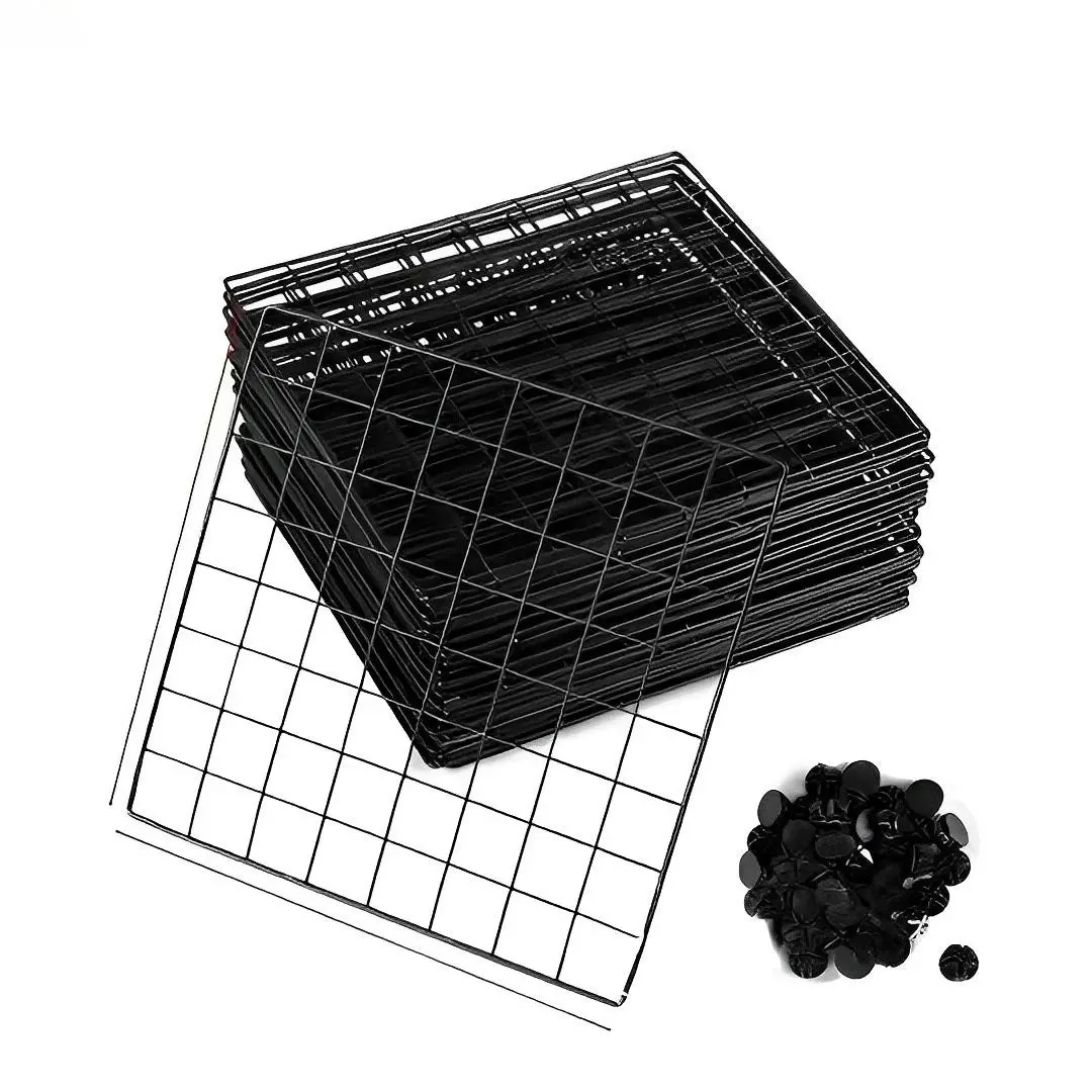 Soga Black Portable 12-Cube Storage Organiser Foldable DIY Modular Grid Space Saving Shelf