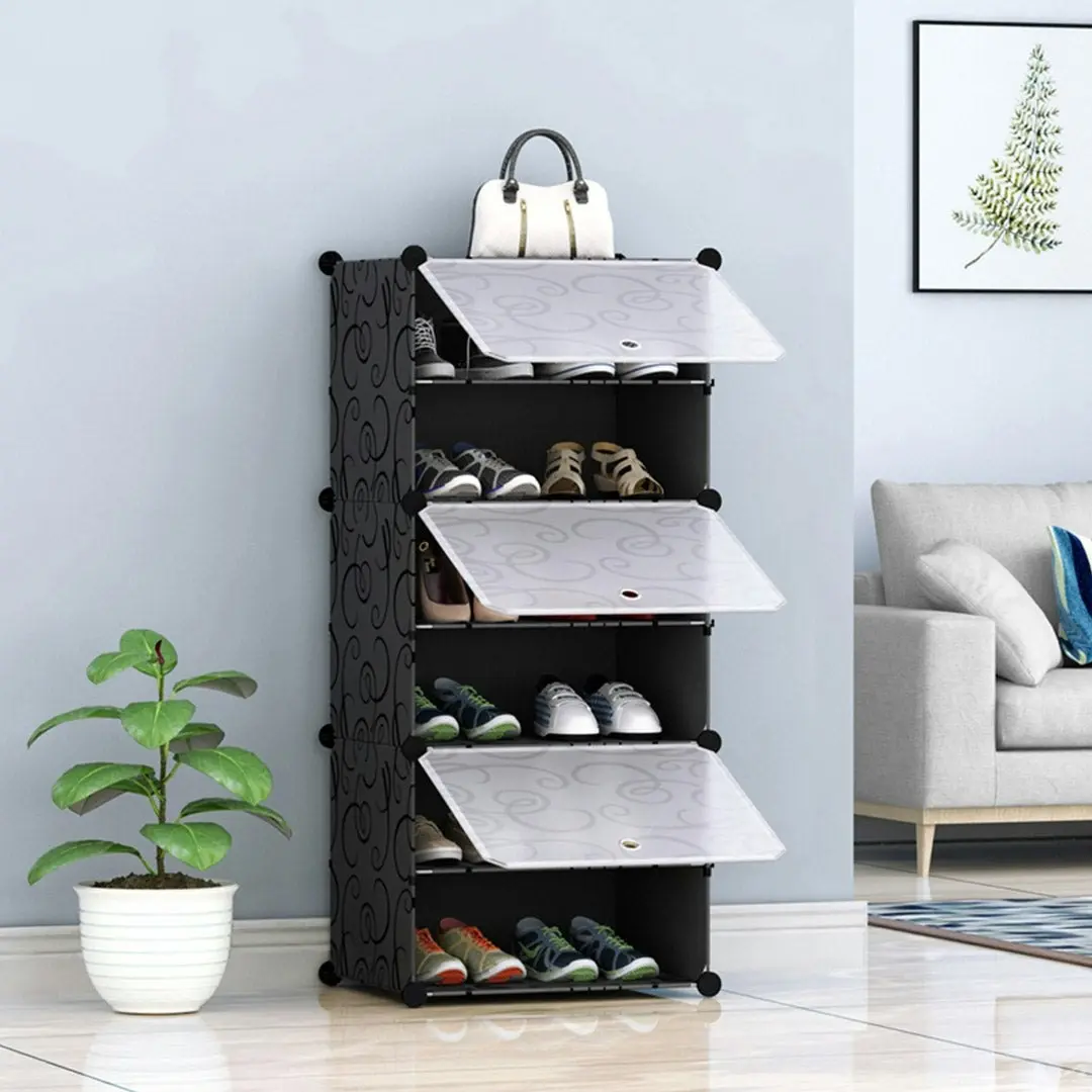 Soga 6 Tier Shoe Rack Organizer Sneaker Footwear Storage Stackable Stand Cabinet Portable Wardrobe with Cover