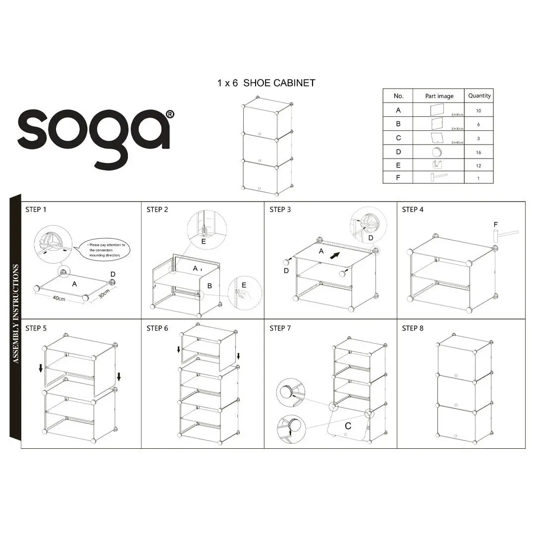 Soga 5 Tier White Shoe Rack Organizer Sneaker Footwear Storage Stackable Stand Cabinet Portable Wardrobe with Cover