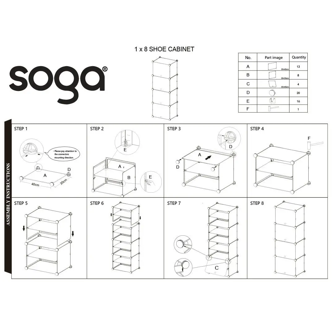 Soga 7 Tier White Shoe Rack Organizer Sneaker Footwear Storage Stackable Stand Cabinet Portable Wardrobe with Cover