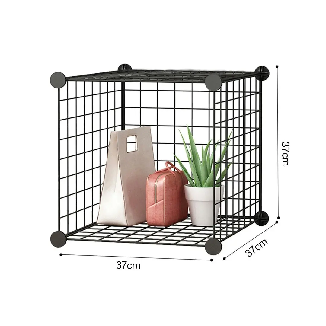 Soga Black Portable Single Cube Storage Organiser Foldable DIY Modular Grid Space Saving Shelf