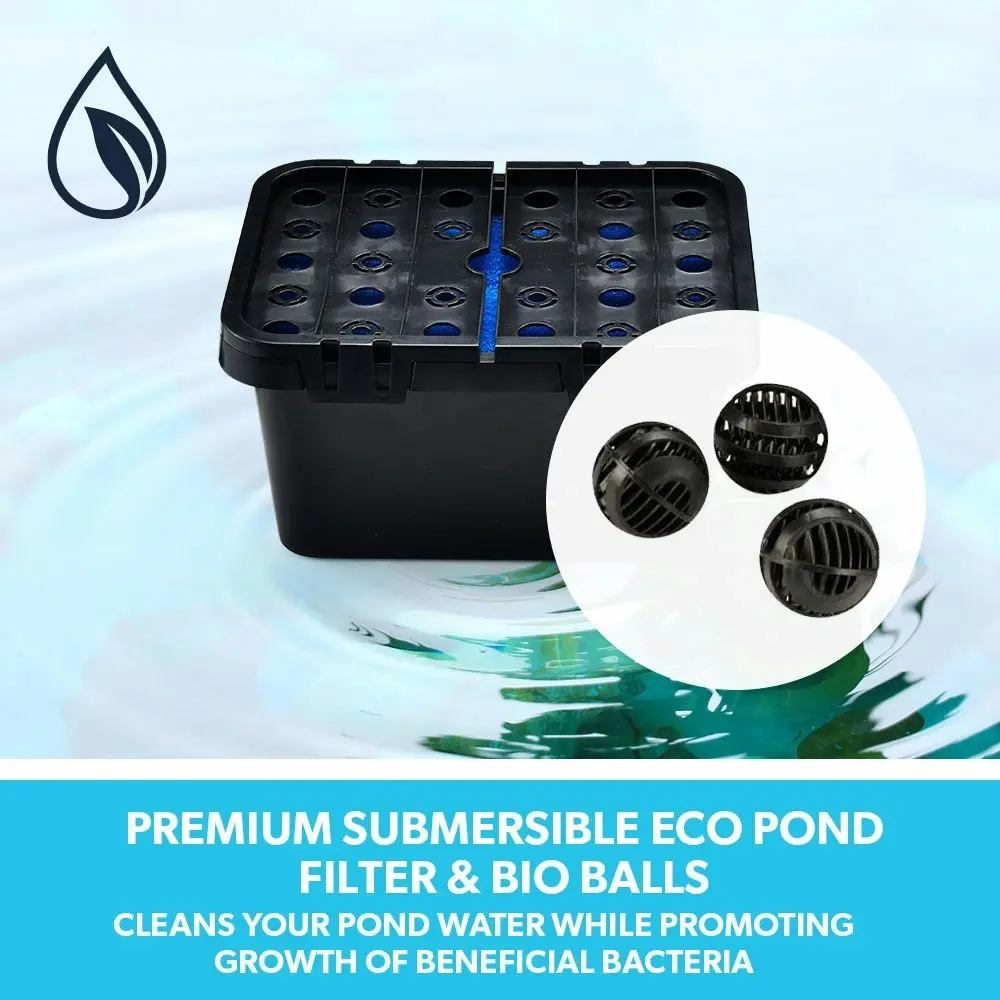 Protege 10W Solar Powered Water Fountain Pump Pond Kit with Eco Filter Box