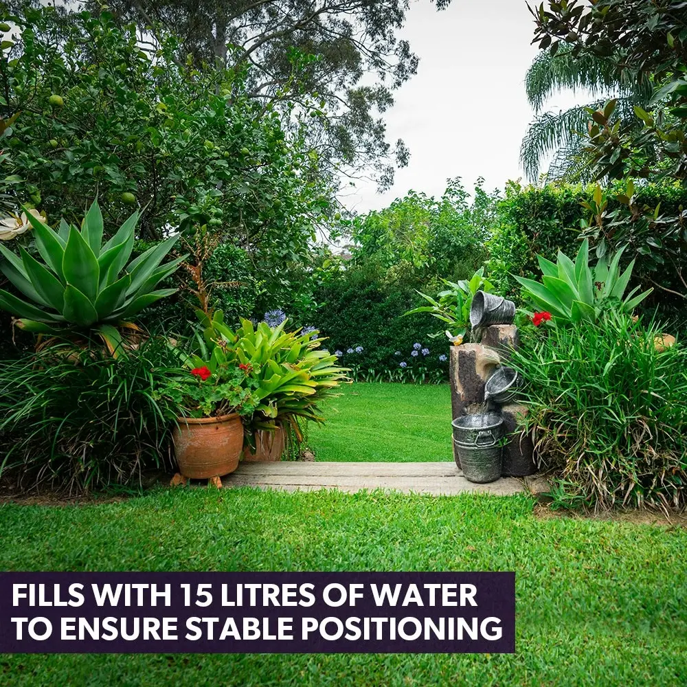 Protege Solar Powered Water Feature Fountain with Buckets Bird LED Lights