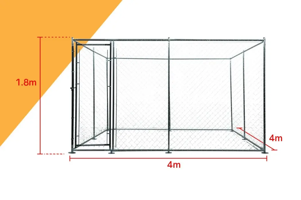 4x4m Dog Kennel Enclosure Pet Playpen Outdoor Wire Cage Puppy Cat Animal Fence Large