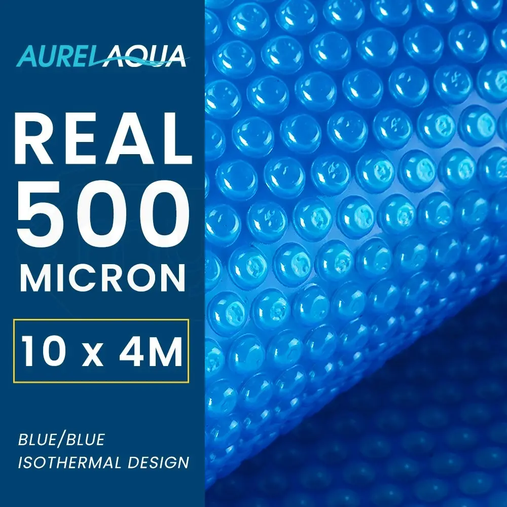 Aurelaqua Pool Cover 500 Micron 10x4m Solar Blanket Swimming Thermal Blue