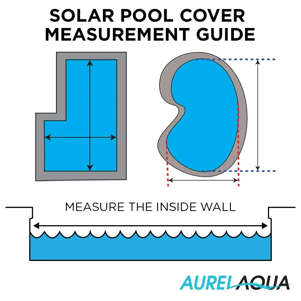 Aurelaqua Swimming Pool Cover 400 Micron Outdoor Solar Blanket Bubble Thermal Blue 9.5x5m