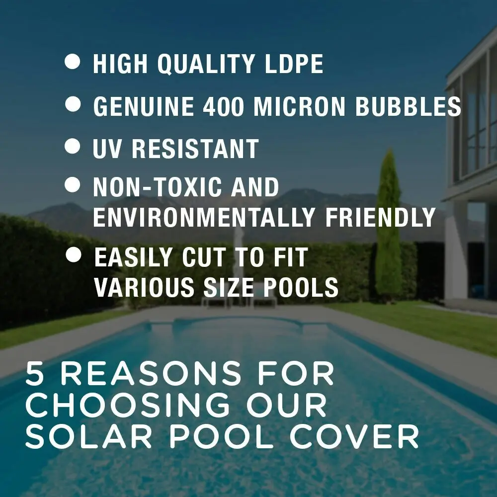 Aurelaqua Swimming Pool Cover 400 Micron Outdoor Solar Blanket Bubble Thermal Blue 9.5x5m