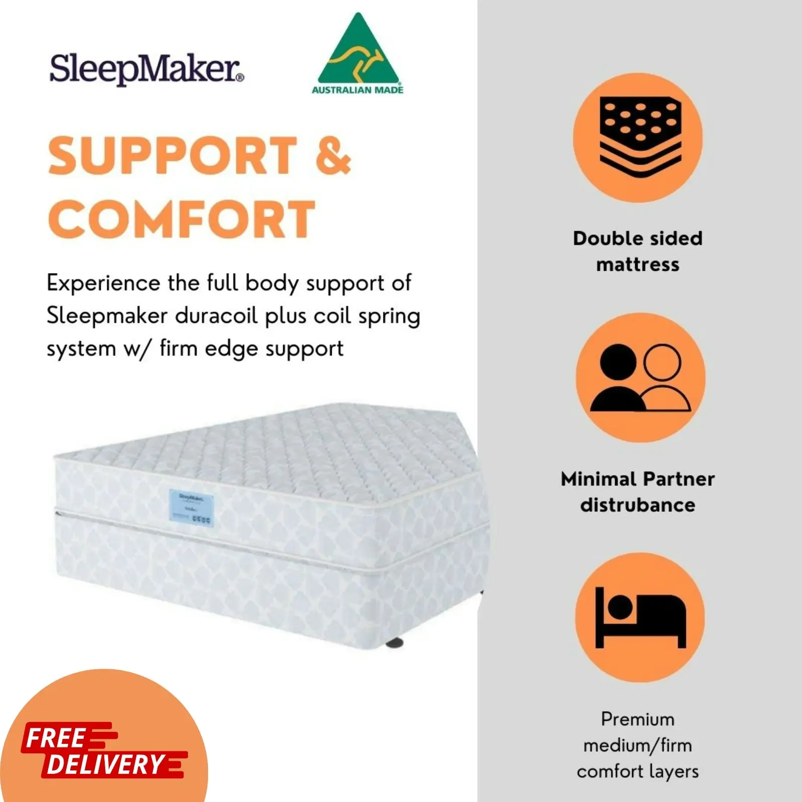 SleepMaker Lifestyle Enhance Miracoil Mattress - Medium