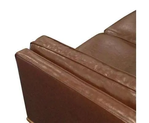 Leatherette Brown York Sofa 2 Seater