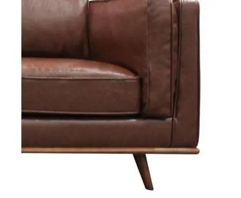 Leatherette Brown York Sofa 2 Seater