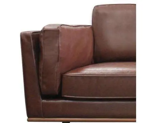 Leatherette Brown York Sofa 2 Seater