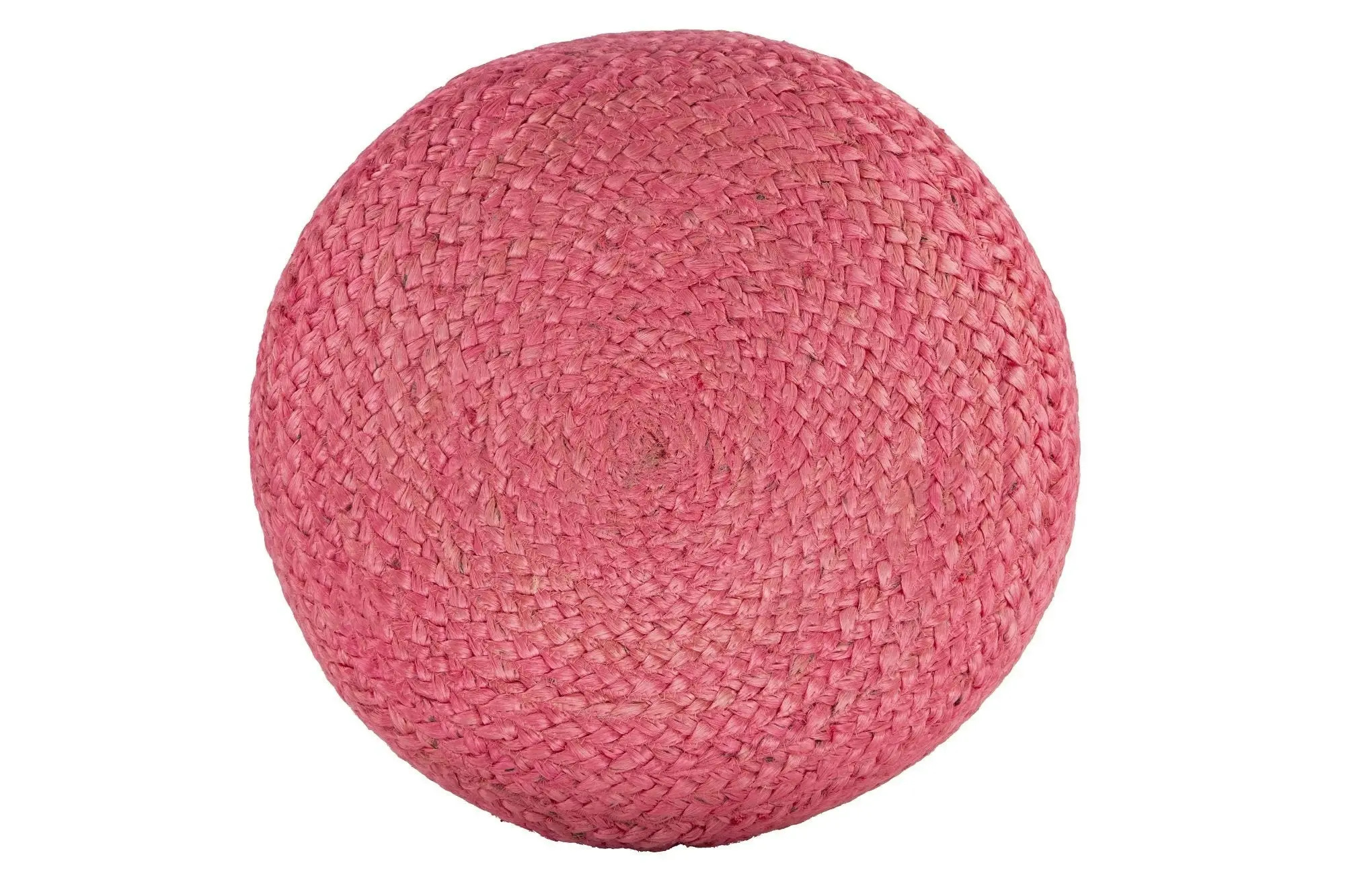 Ava Dual Color Jute Pouf NAT/ Pink