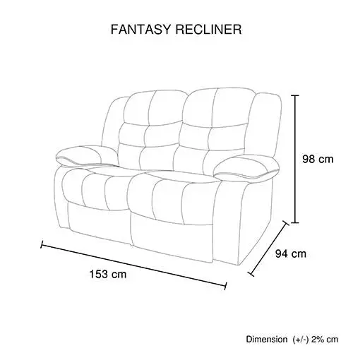 Fantasy Recliner Pu Leather 2R Black