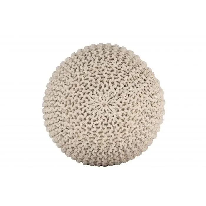 Ava Knitted Pouf ECRU