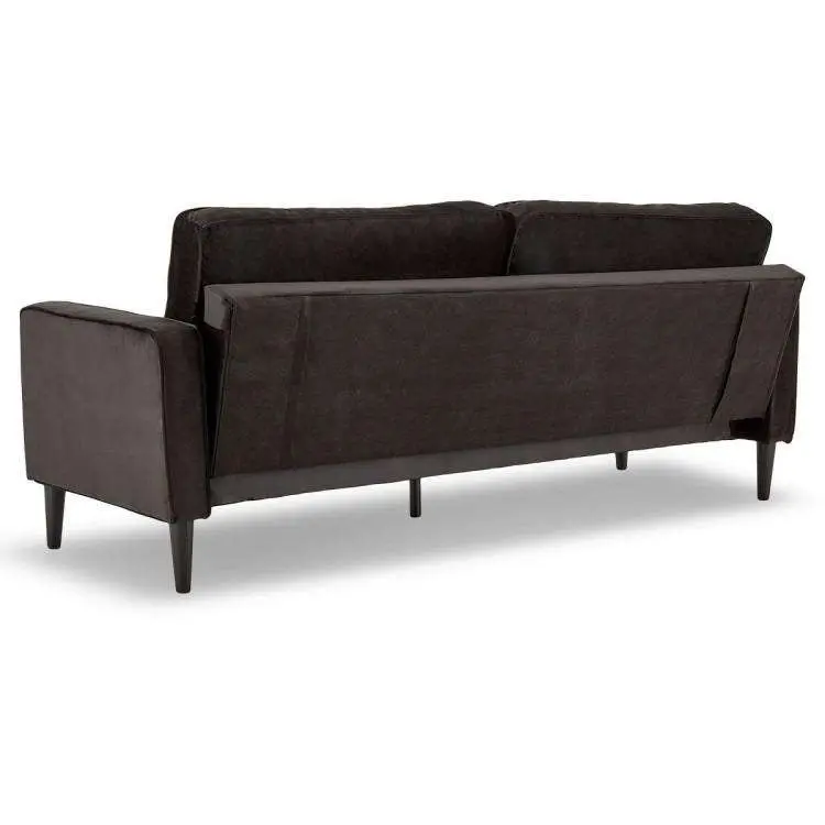 Sarantino 3 Seater Faux Velvet Sofa Bed Couch Furniture Lounge   Black