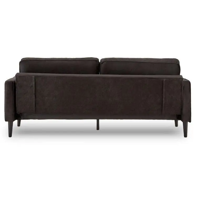 Sarantino 3 Seater Faux Velvet Sofa Bed Couch Furniture Lounge   Black