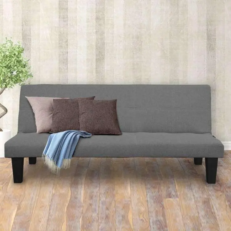 2 Seater Modular Linen Fabric Sofa Bed Couch   Dark Grey