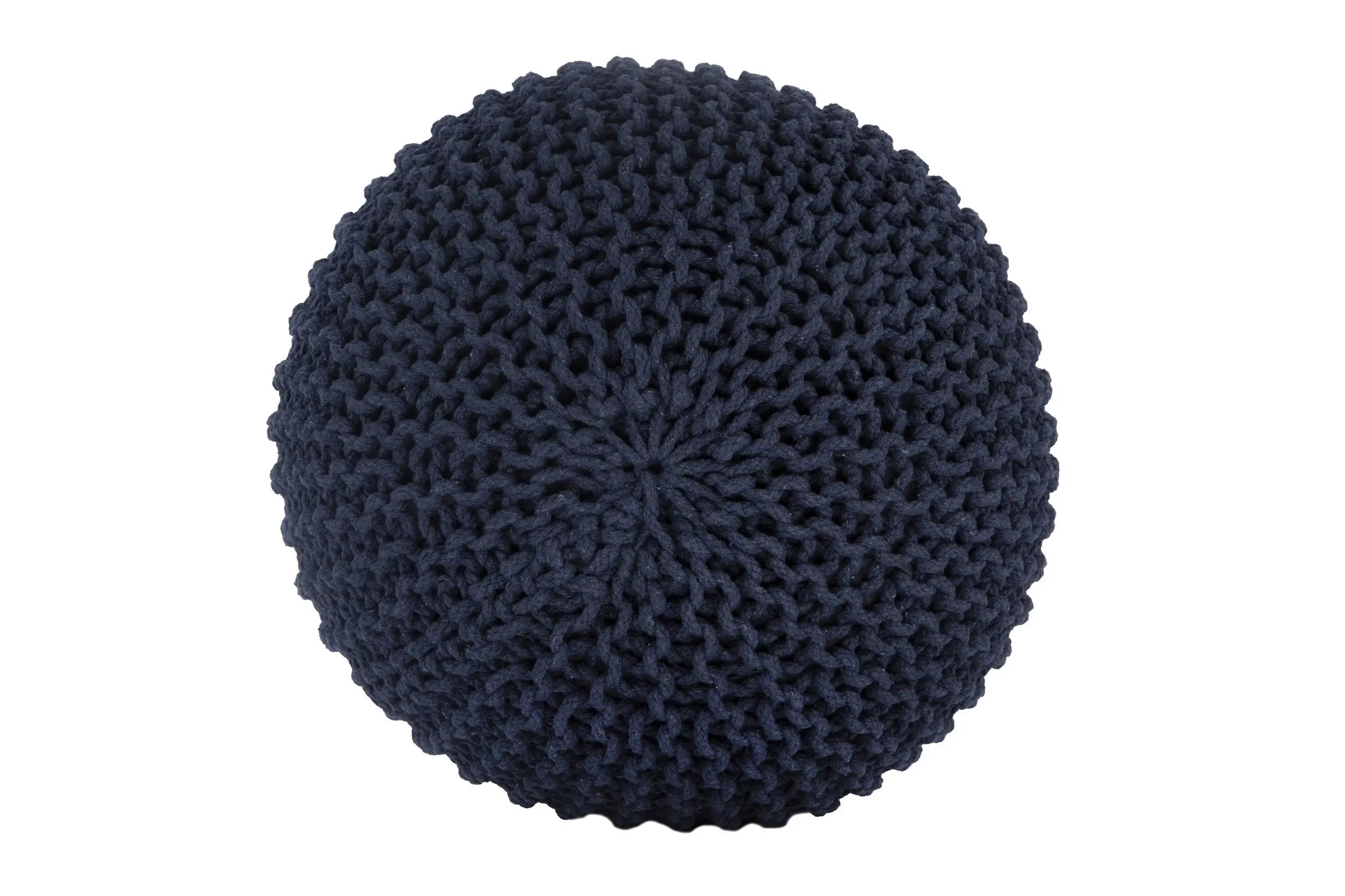 Ava Knitted Pouf NAVY BLUE