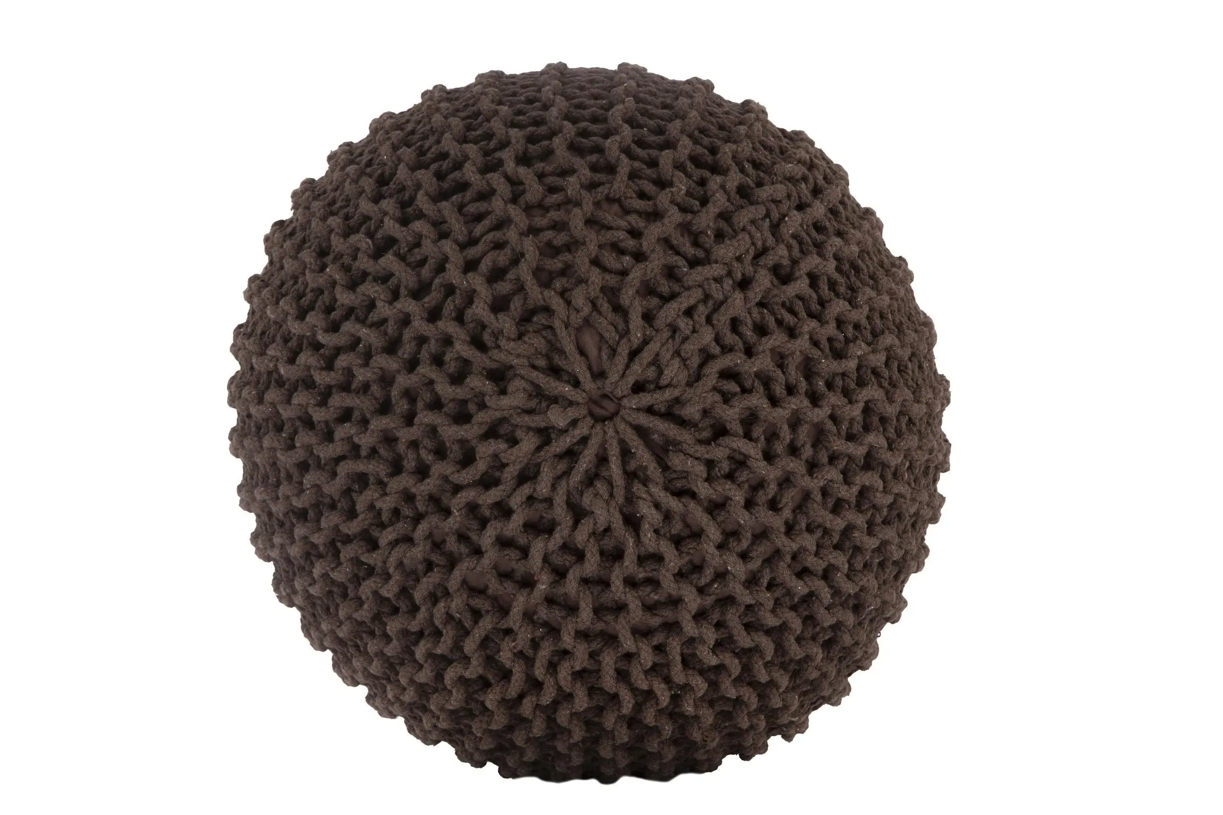 Ava Knitted Pouf BROWN