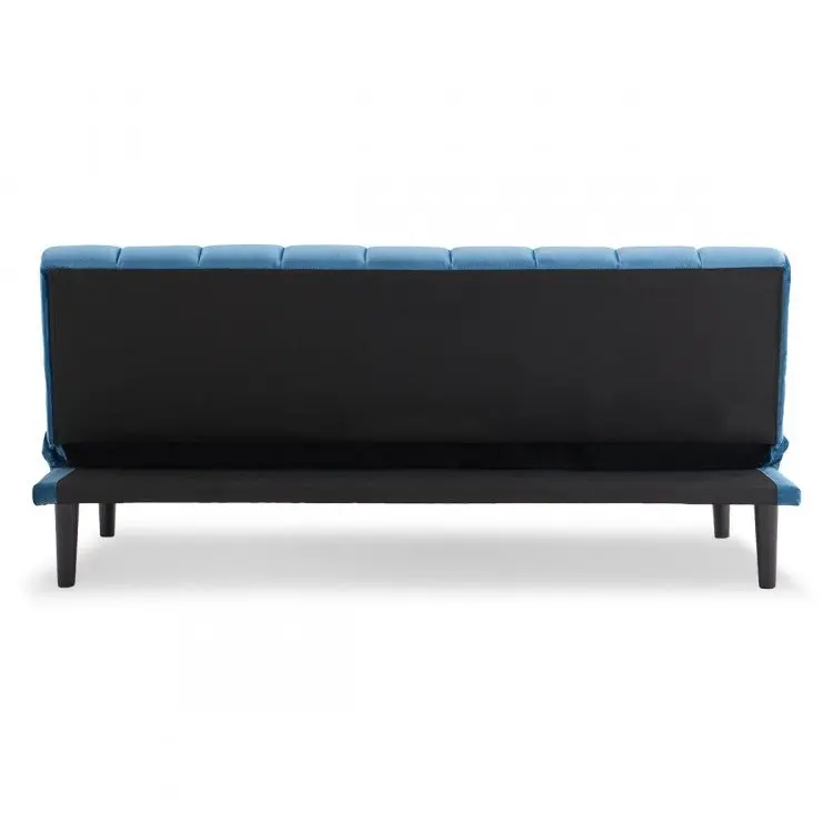 Sarantino Faux Suede Fabric Sofa Bed Furniture Lounge Seat Blue